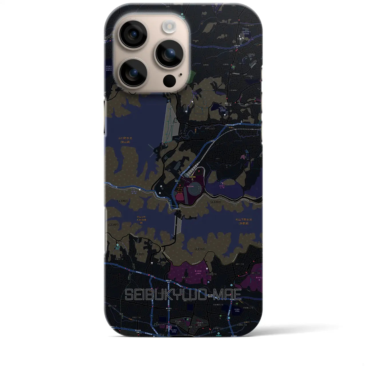 【西武球場前(埼玉県)】地図柄iPhoneケース(バックカバータイプ)