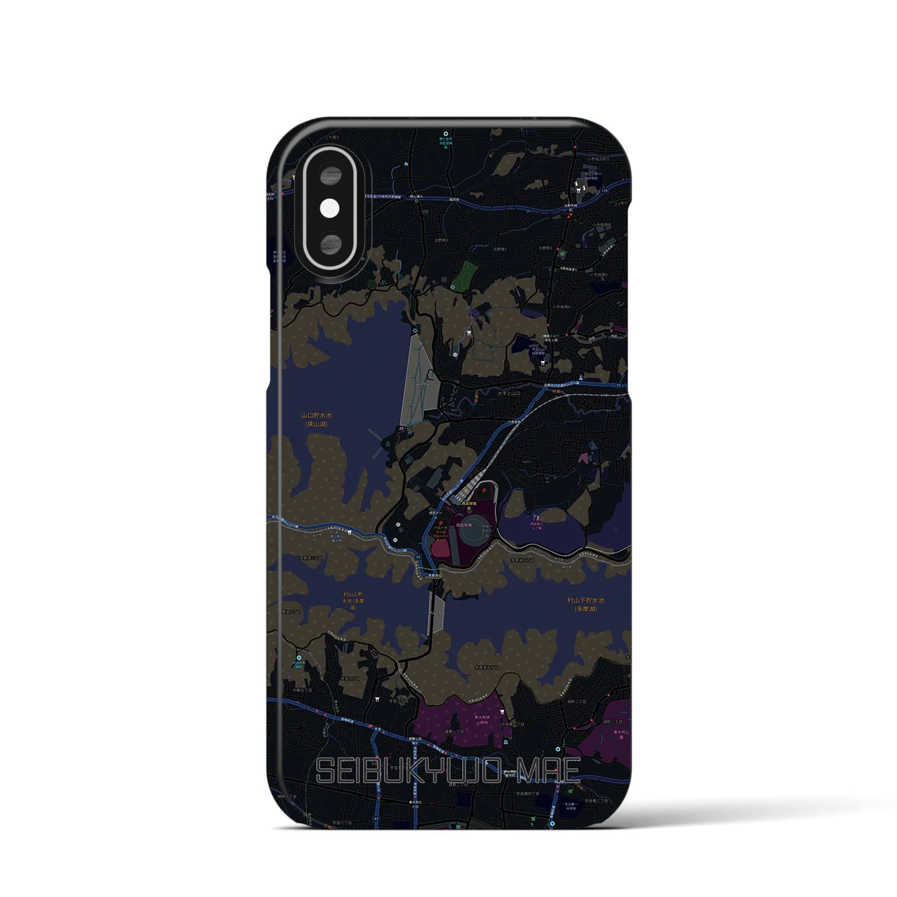 【西武球場前(埼玉県)】地図柄iPhoneケース(バックカバータイプ)