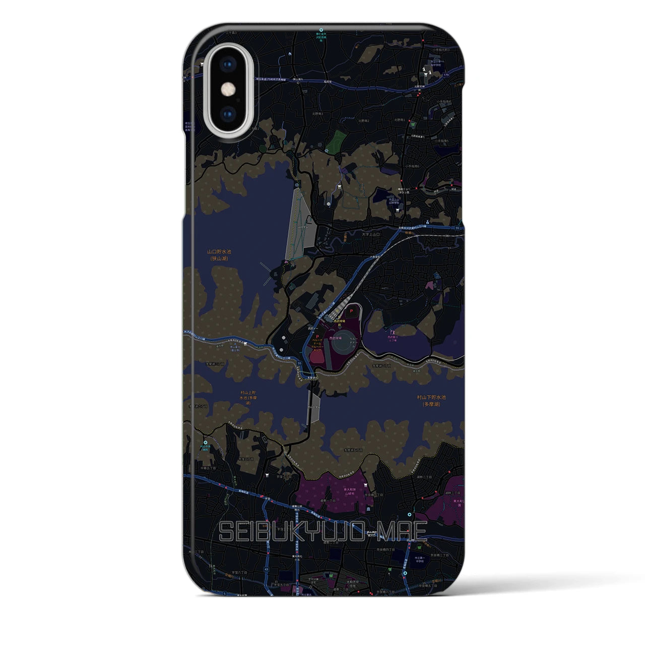 【西武球場前(埼玉県)】地図柄iPhoneケース(バックカバータイプ)