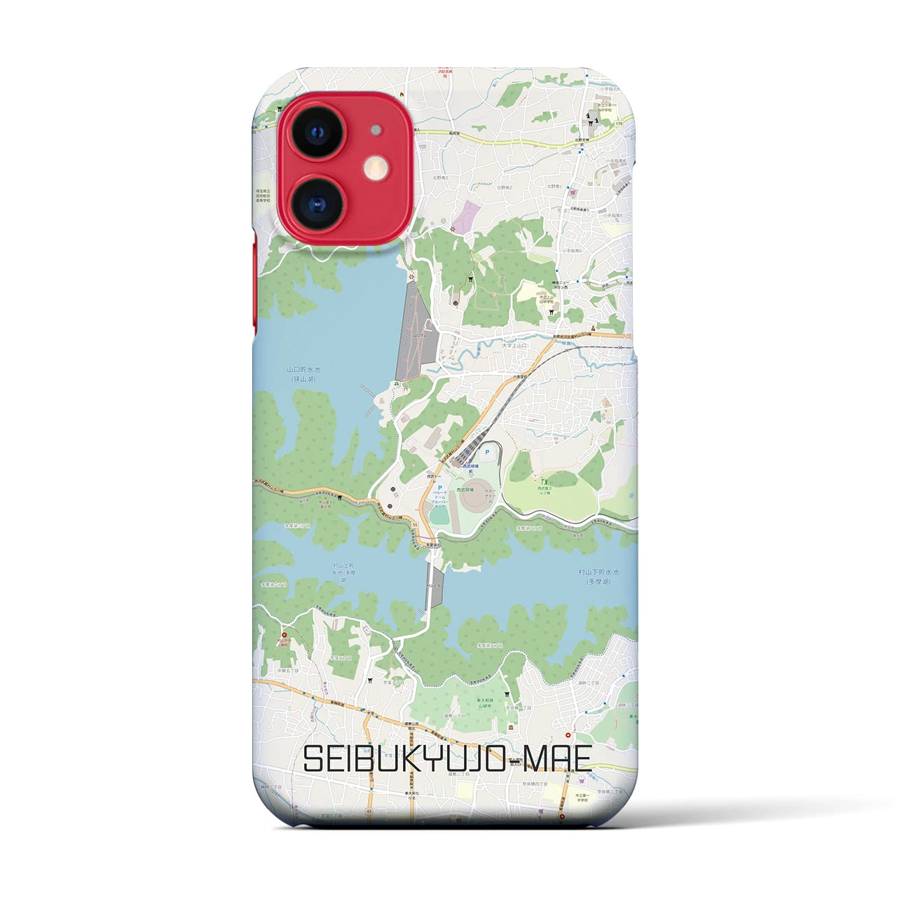 【西武球場前(埼玉県)】地図柄iPhoneケース(バックカバータイプ)
