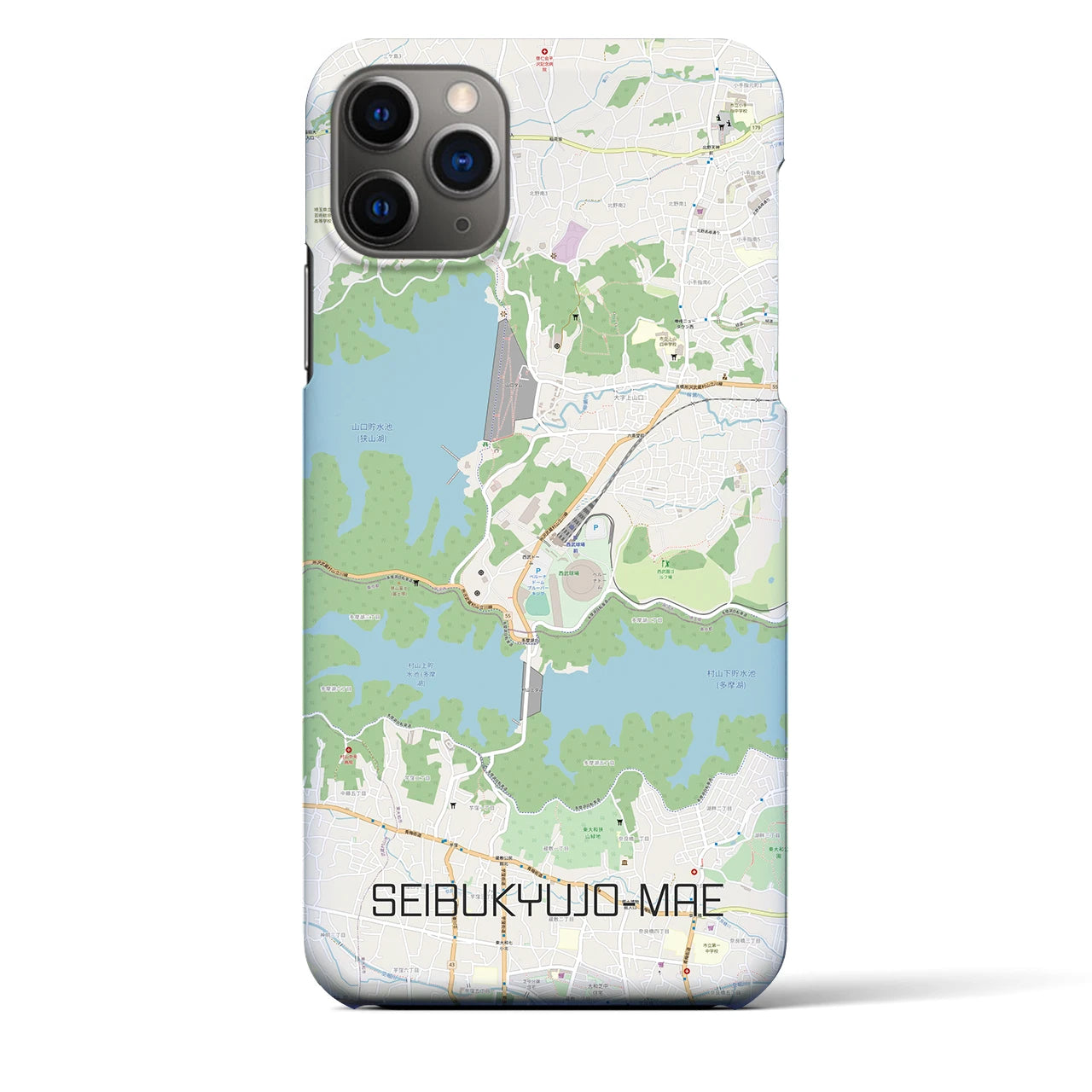 【西武球場前(埼玉県)】地図柄iPhoneケース(バックカバータイプ)