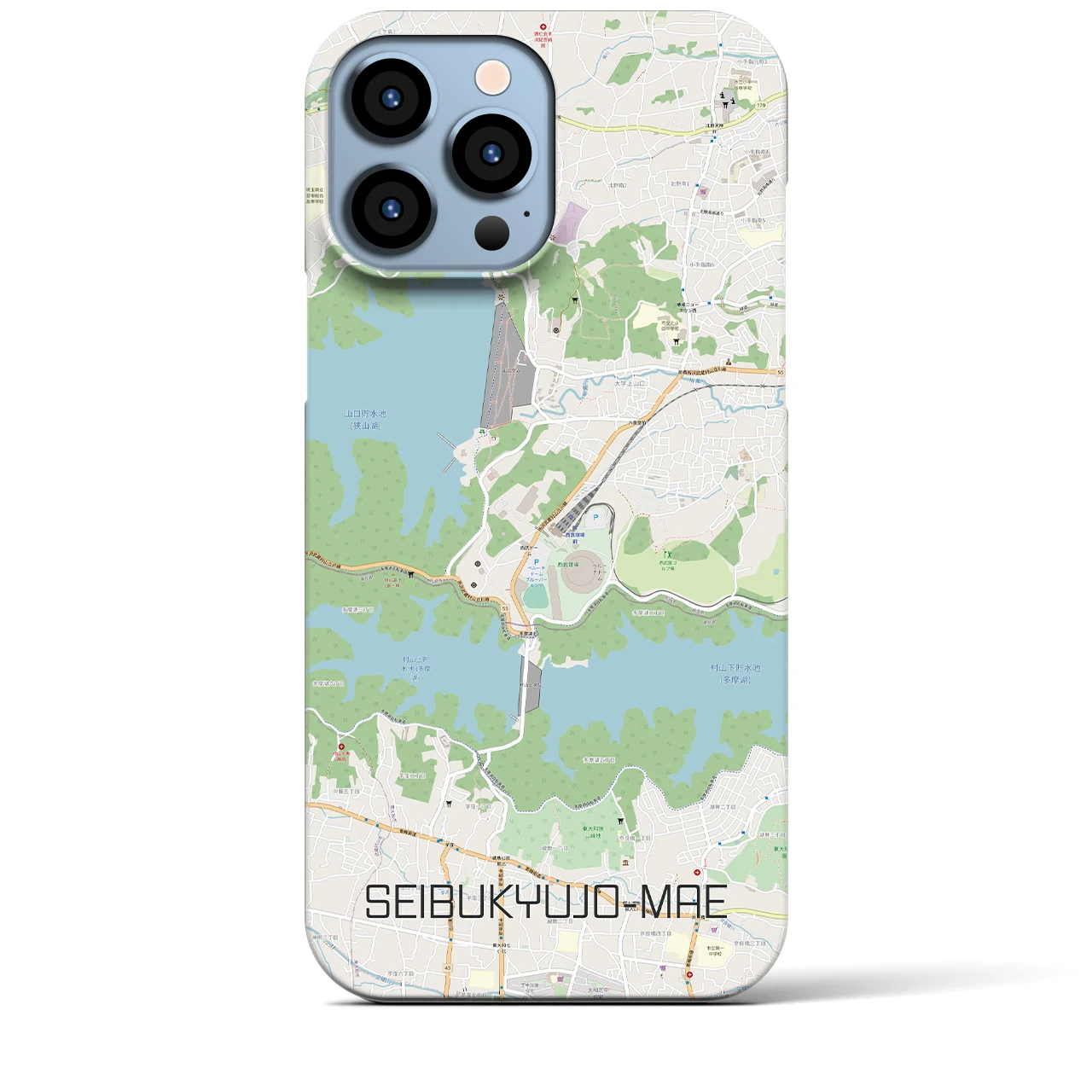 【西武球場前(埼玉県)】地図柄iPhoneケース(バックカバータイプ)