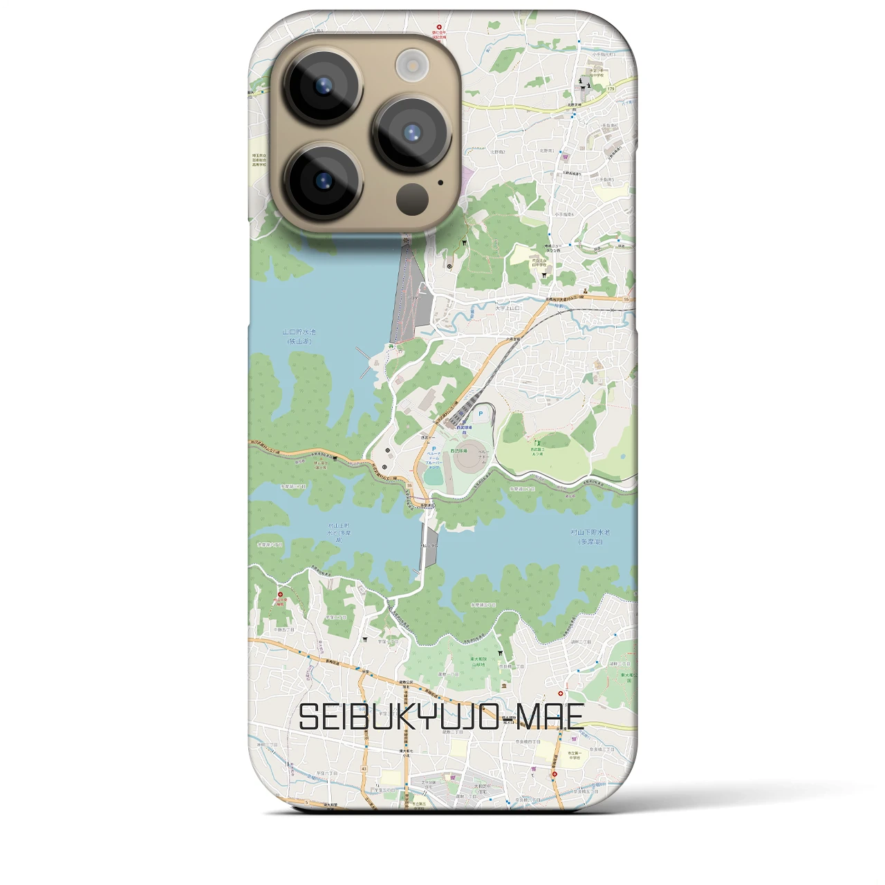 【西武球場前(埼玉県)】地図柄iPhoneケース(バックカバータイプ)