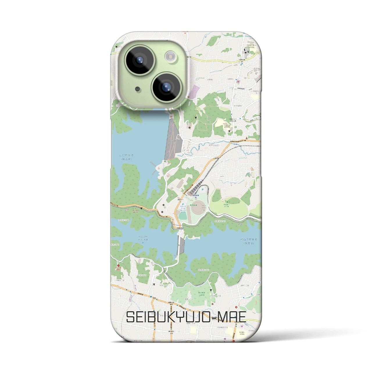 【西武球場前(埼玉県)】地図柄iPhoneケース(バックカバータイプ)