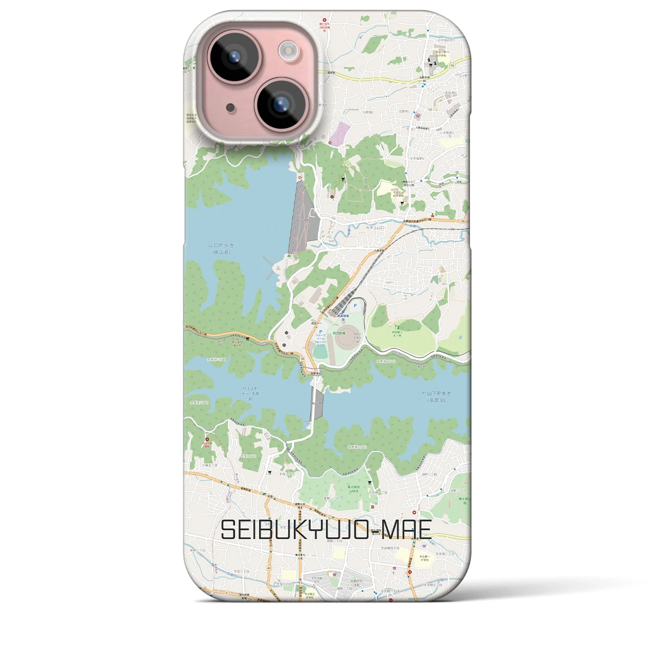【西武球場前(埼玉県)】地図柄iPhoneケース(バックカバータイプ)