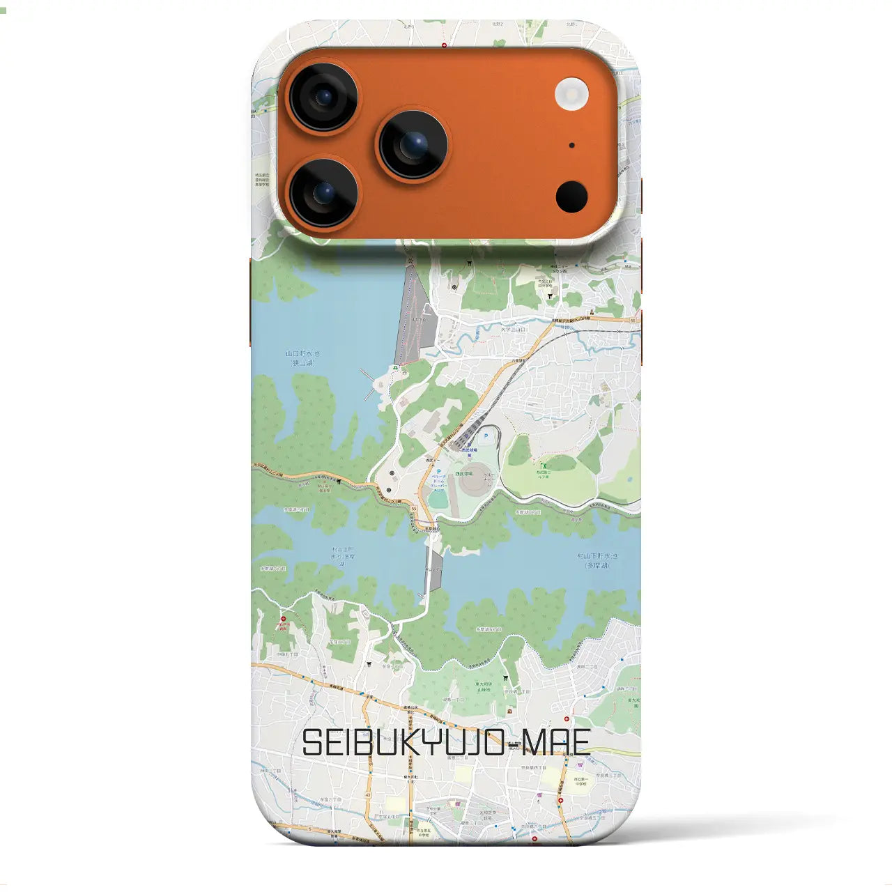 【西武球場前(埼玉県)】地図柄iPhoneケース(バックカバータイプ)