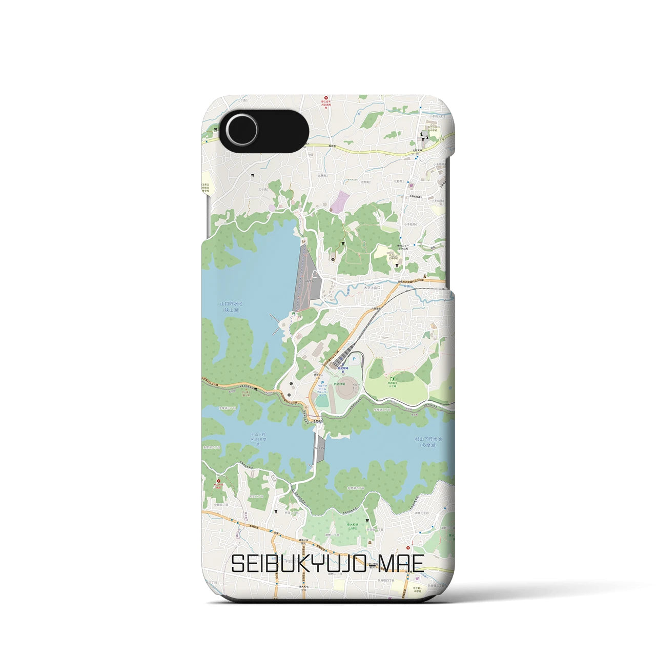 【西武球場前(埼玉県)】地図柄iPhoneケース(バックカバータイプ)