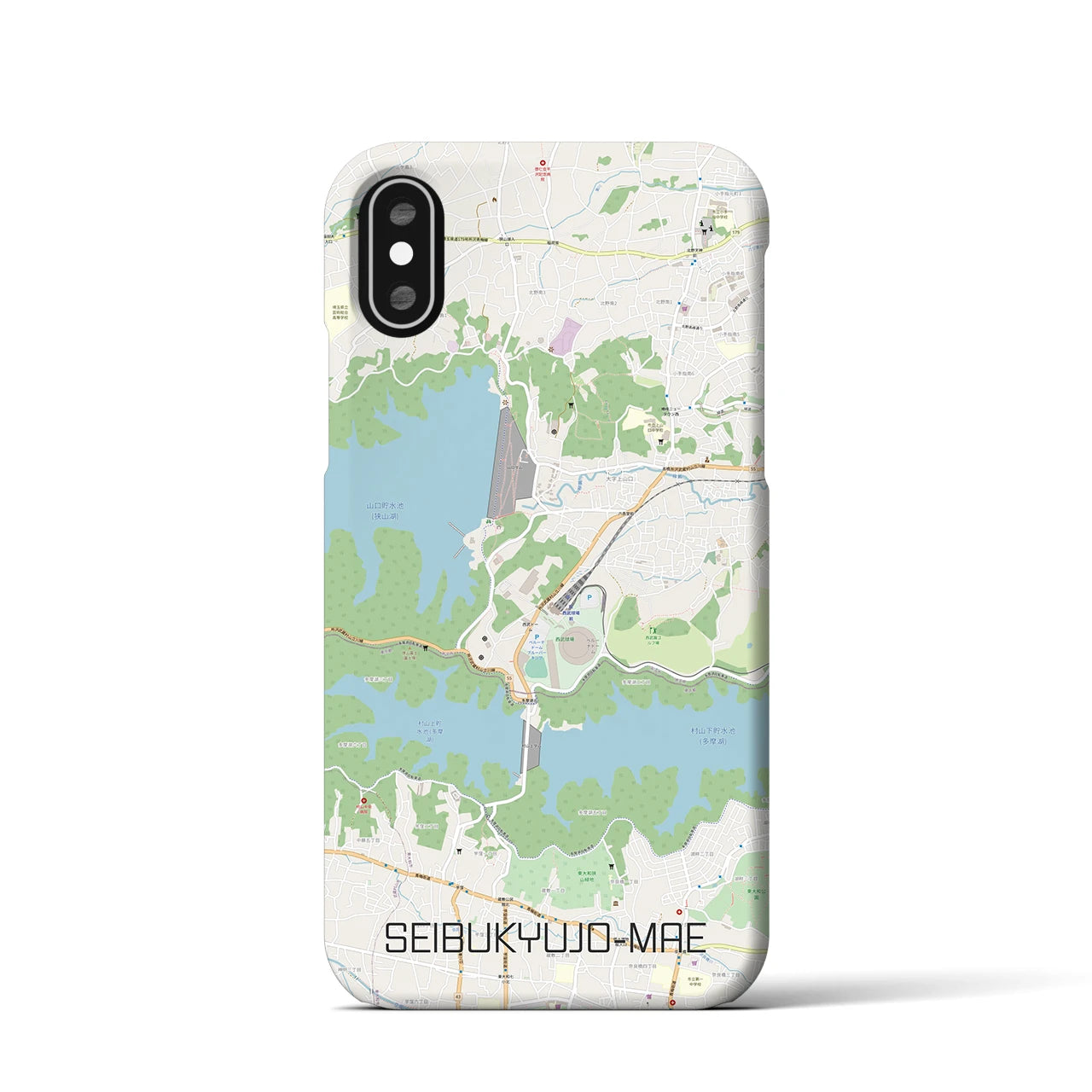 【西武球場前(埼玉県)】地図柄iPhoneケース(バックカバータイプ)
