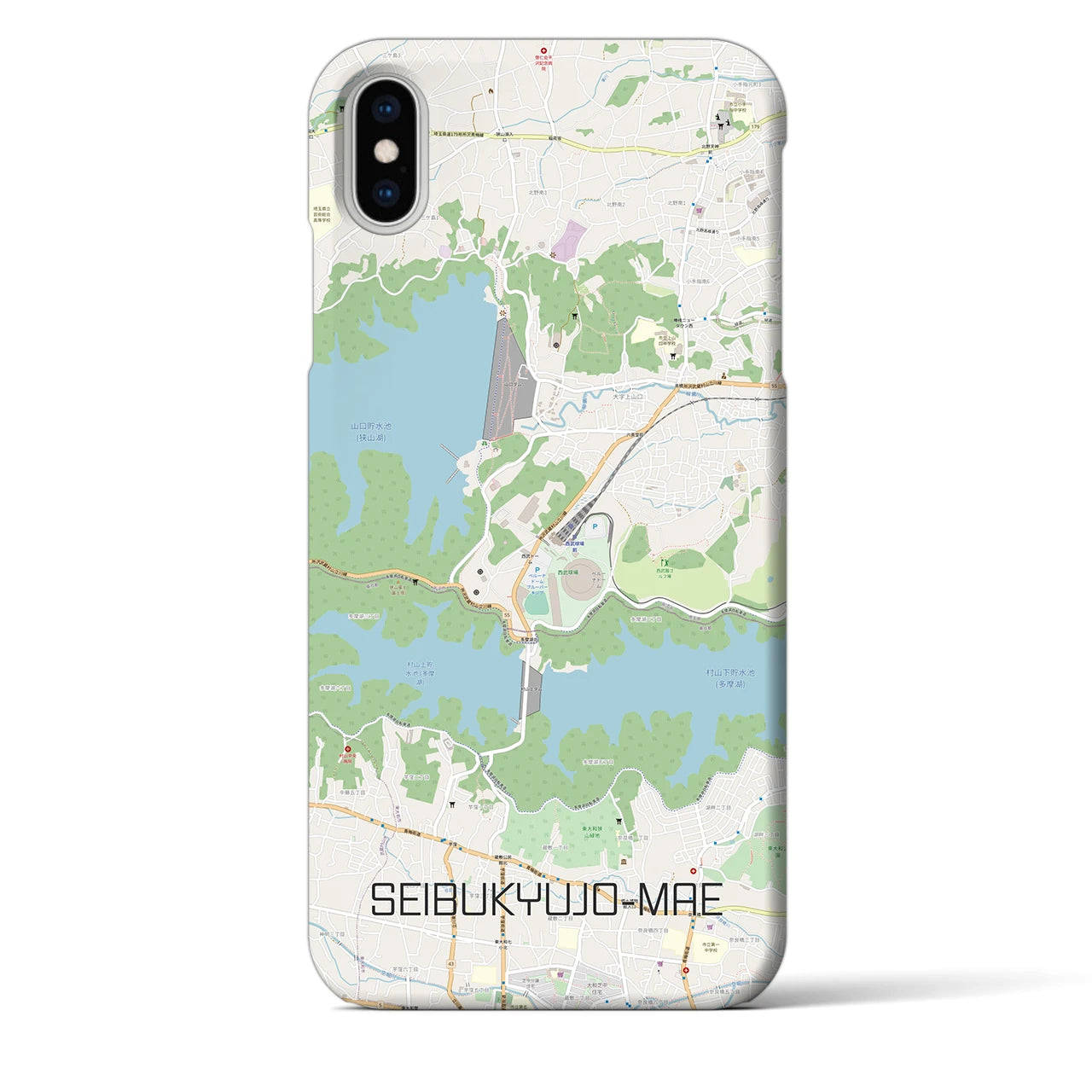 【西武球場前(埼玉県)】地図柄iPhoneケース(バックカバータイプ)