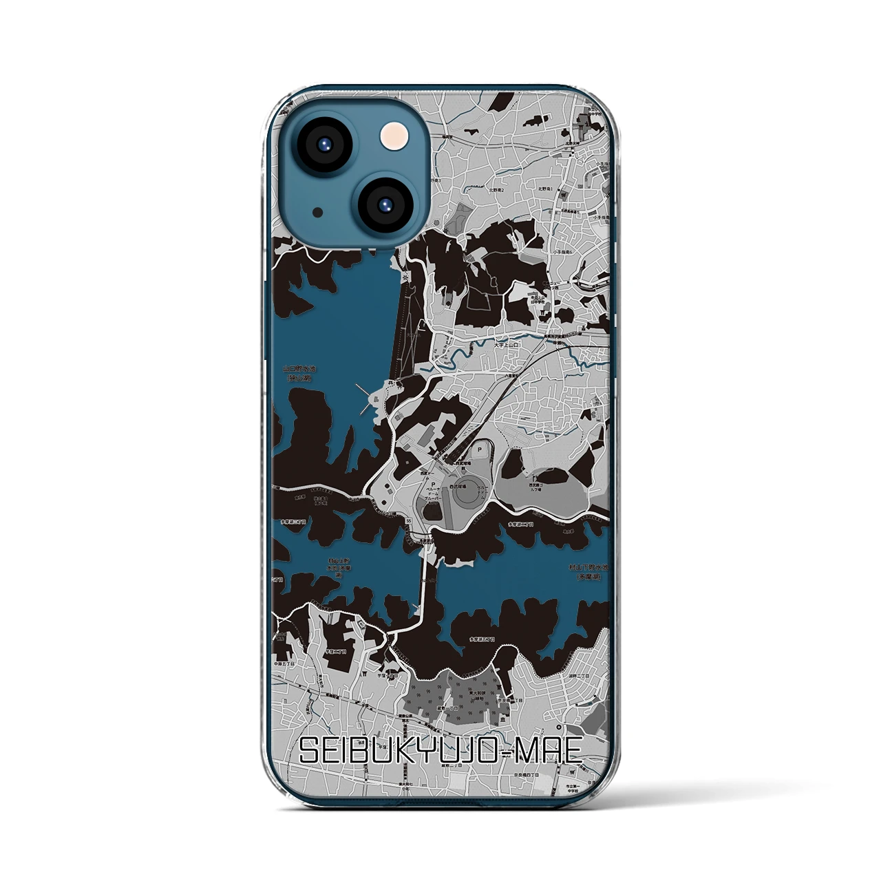 【西武球場前(埼玉県)】地図柄iPhoneケース(クリアタイプ)