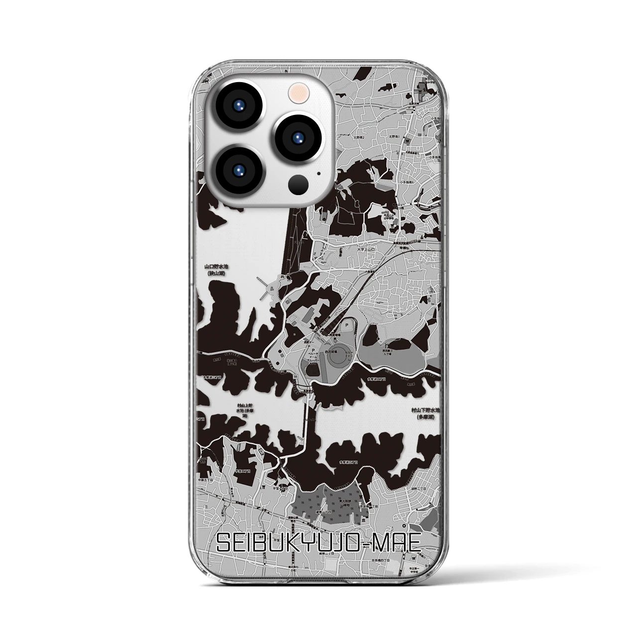 【西武球場前(埼玉県)】地図柄iPhoneケース(クリアタイプ)