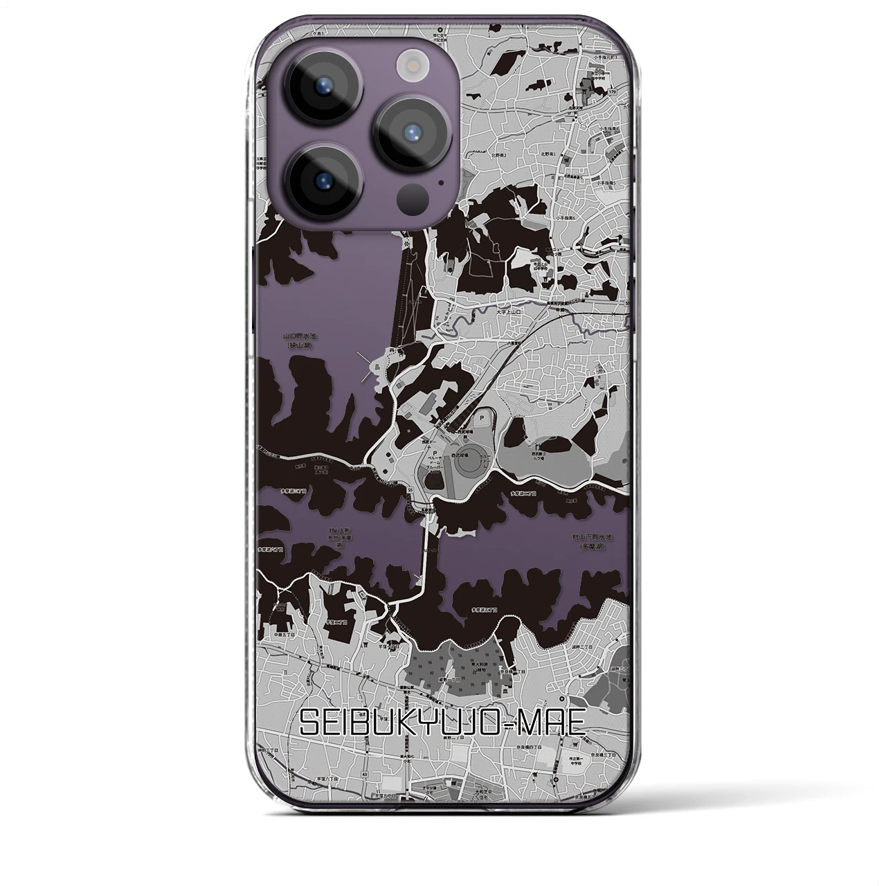 【西武球場前(埼玉県)】地図柄iPhoneケース(クリアタイプ)