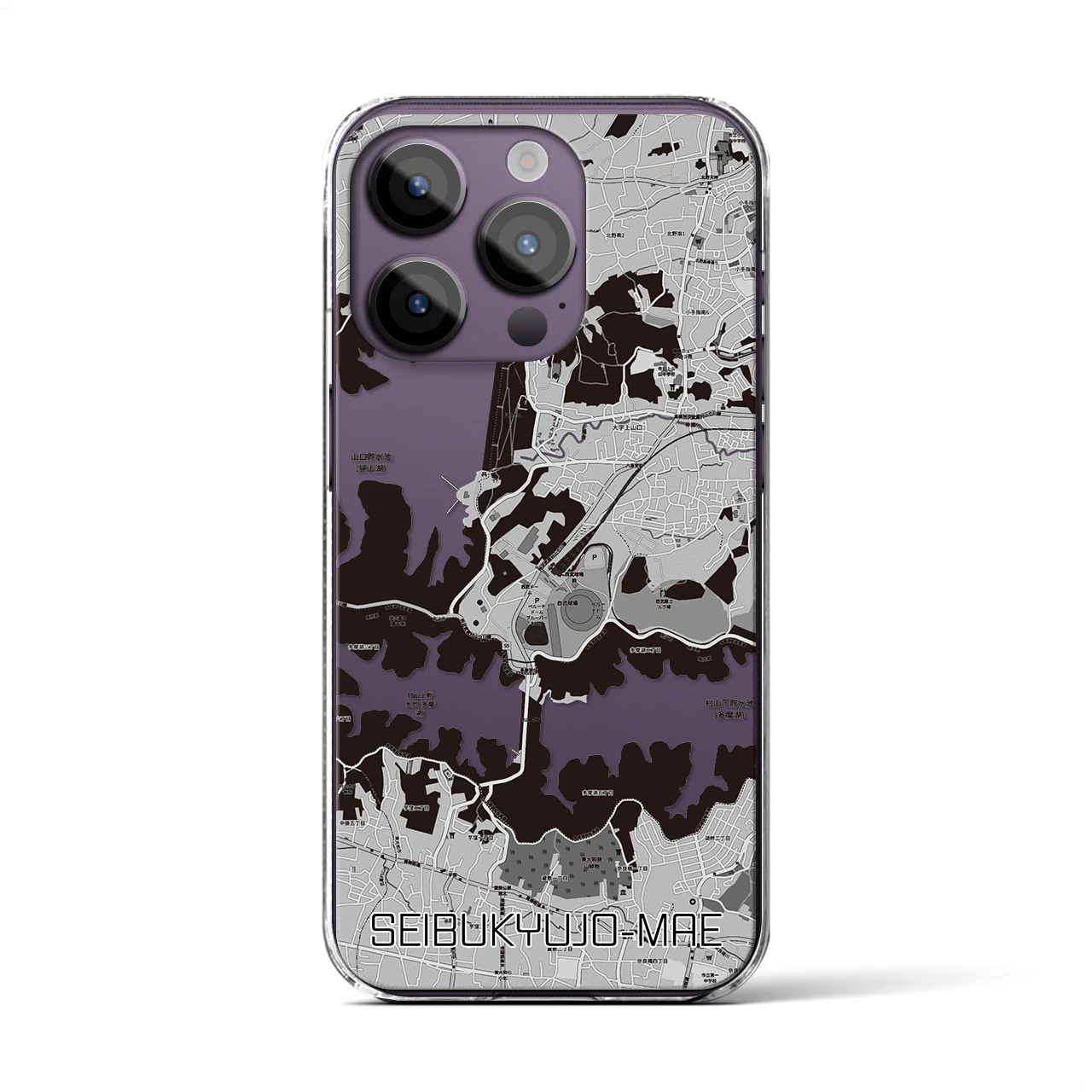 【西武球場前(埼玉県)】地図柄iPhoneケース(クリアタイプ)