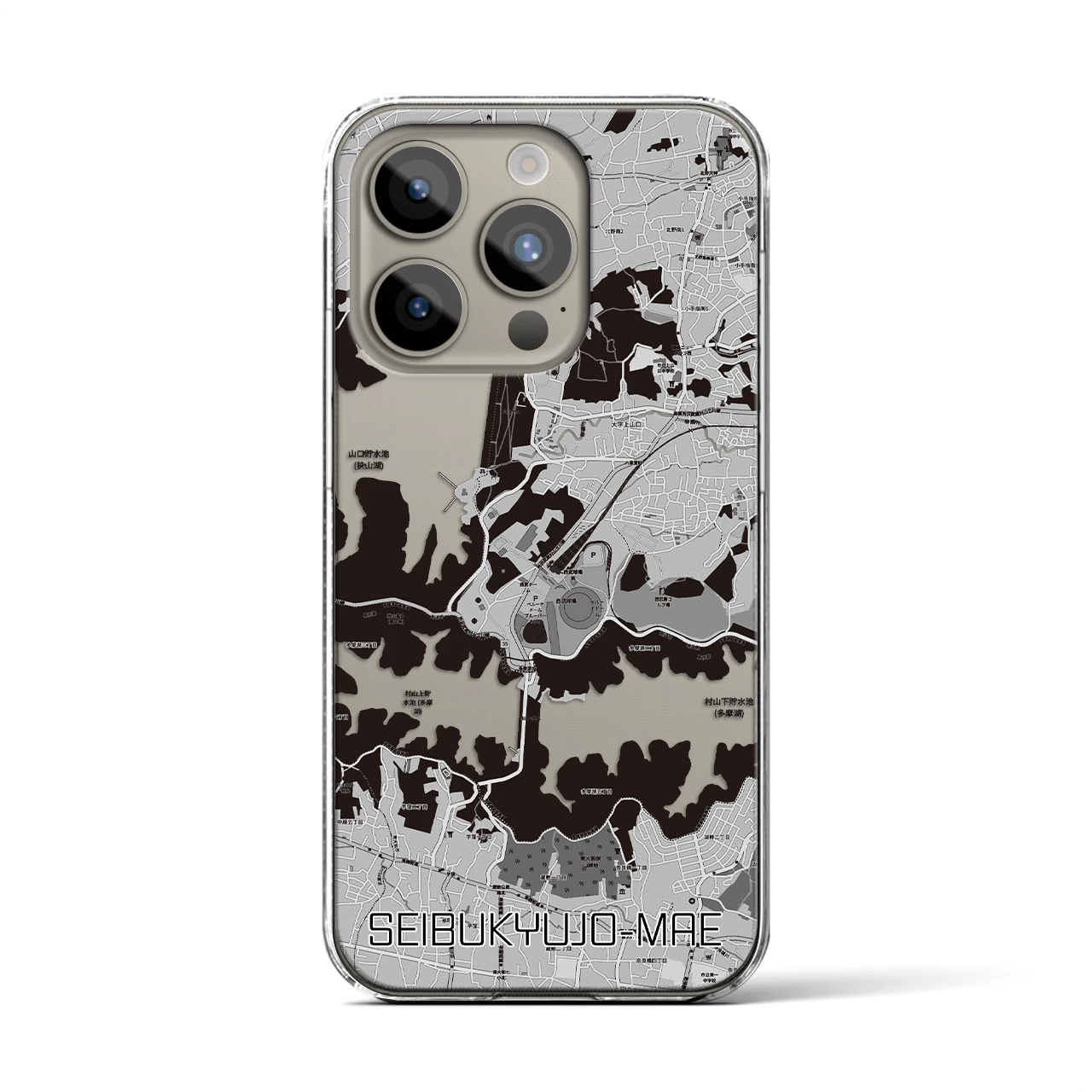 【西武球場前(埼玉県)】地図柄iPhoneケース(クリアタイプ)