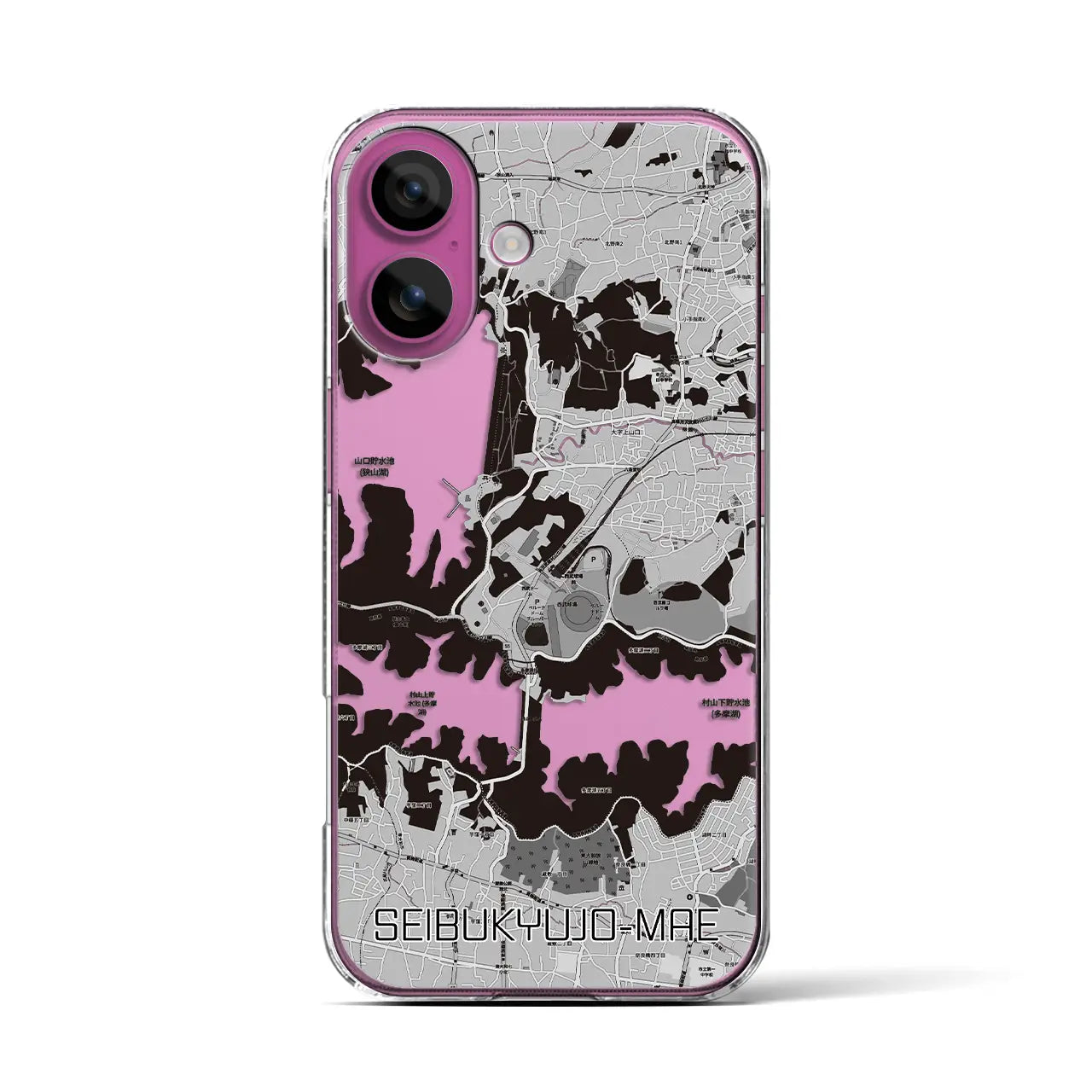 【西武球場前(埼玉県)】地図柄iPhoneケース(クリアタイプ)