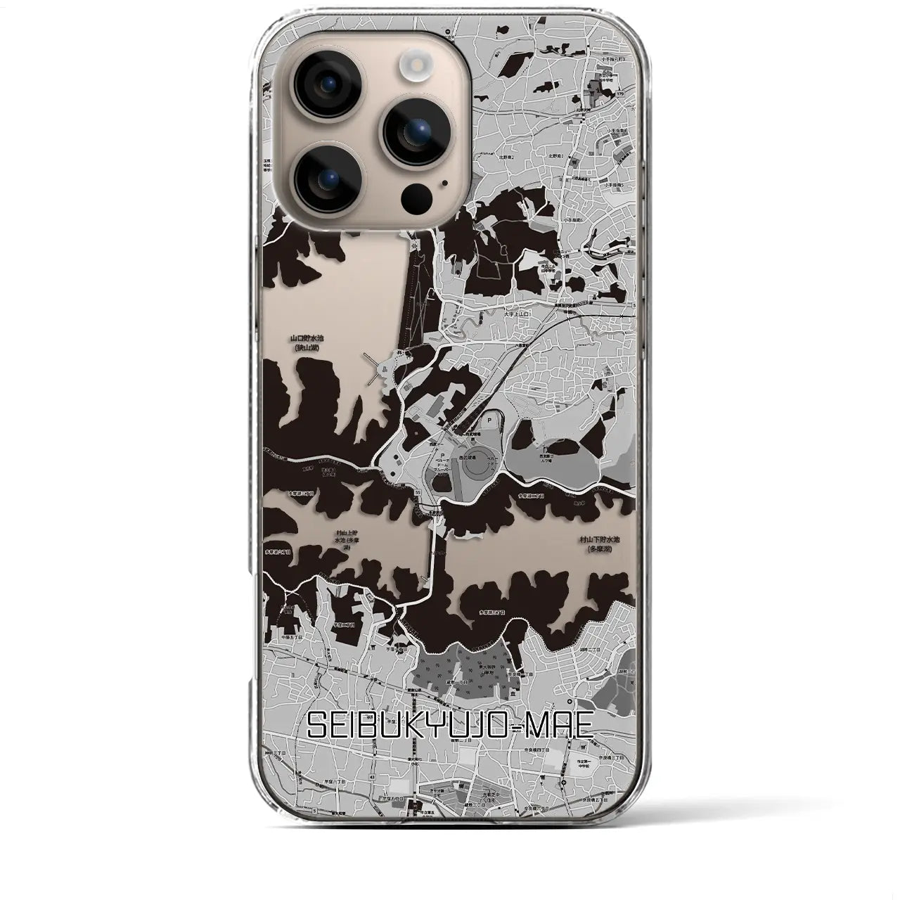 【西武球場前(埼玉県)】地図柄iPhoneケース(クリアタイプ)