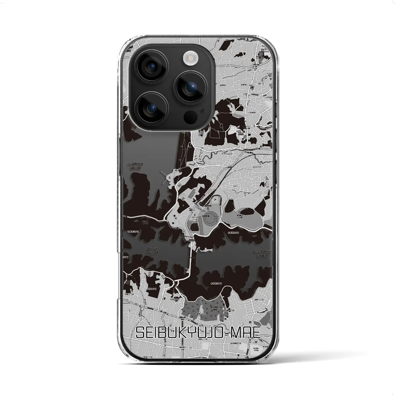 【西武球場前(埼玉県)】地図柄iPhoneケース(クリアタイプ)