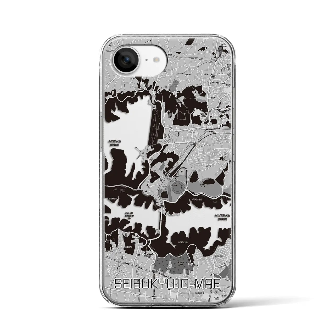 【西武球場前(埼玉県)】地図柄iPhoneケース(クリアタイプ)