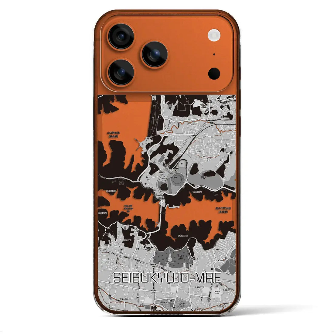 【西武球場前(埼玉県)】地図柄iPhoneケース(クリアタイプ)