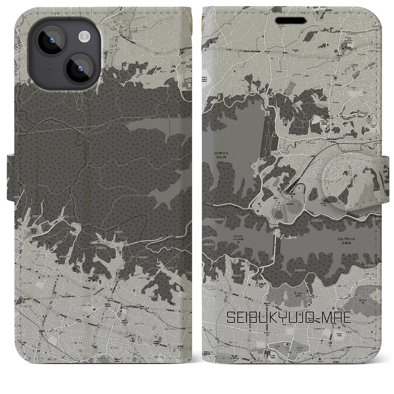 【西武球場前(埼玉県)】地図柄iPhoneケース(手帳タイプ)