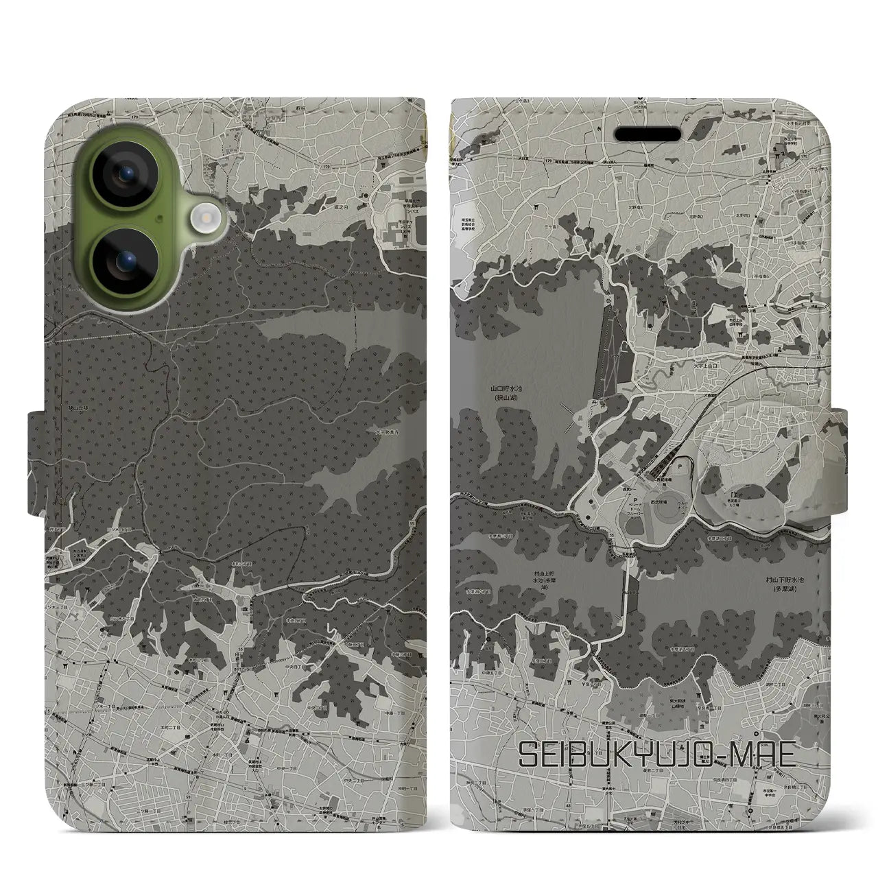 【西武球場前(埼玉県)】地図柄iPhoneケース(手帳タイプ)