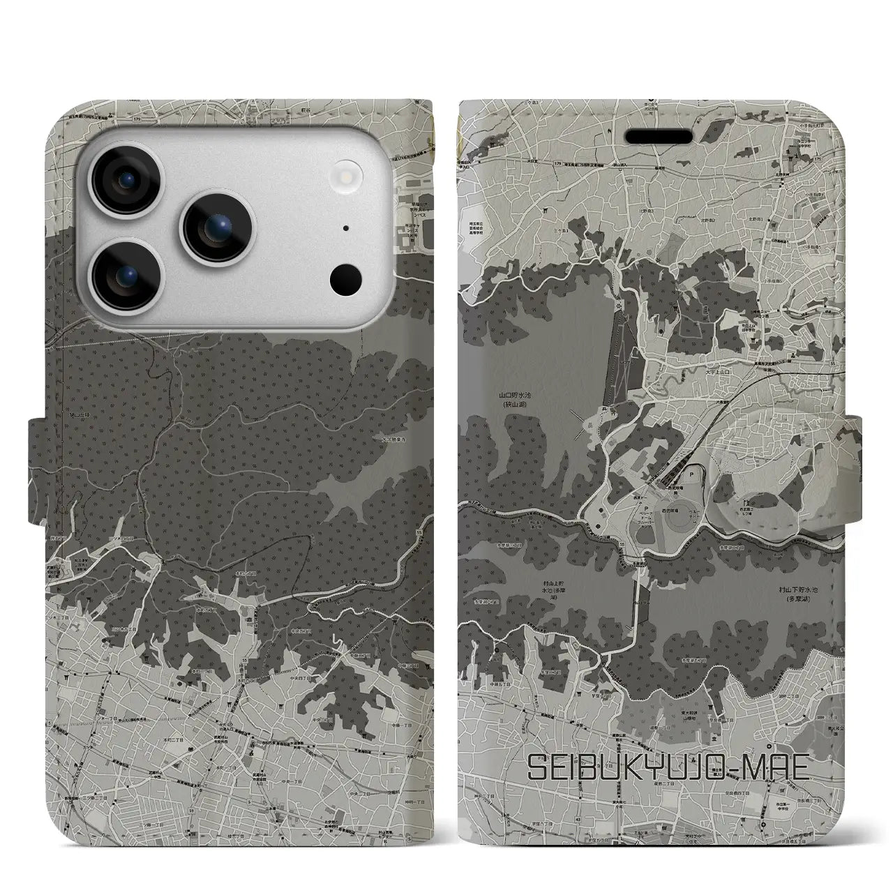 【西武球場前(埼玉県)】地図柄iPhoneケース(手帳タイプ)