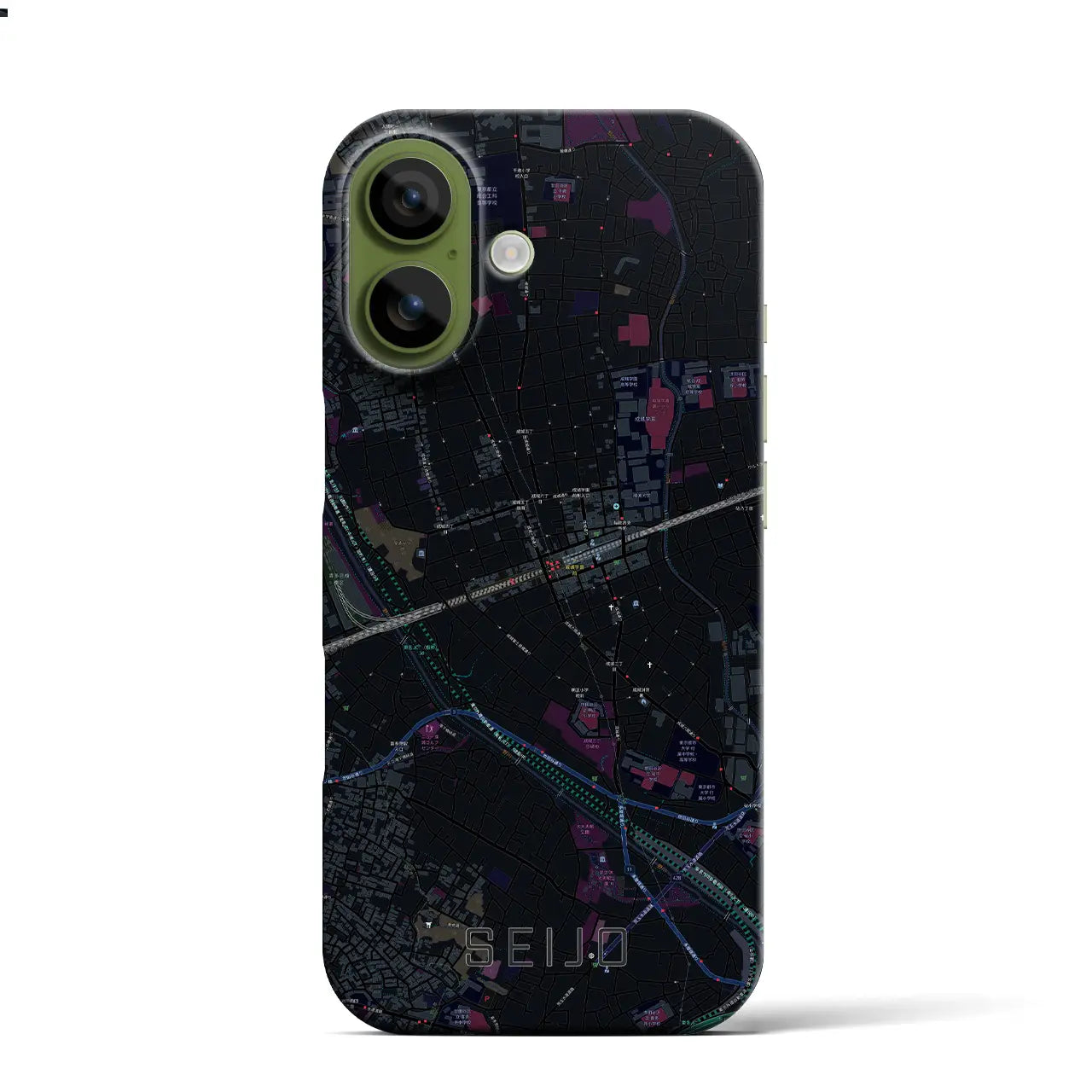 【成城(東京都)】地図柄iPhoneケース(バックカバータイプ)