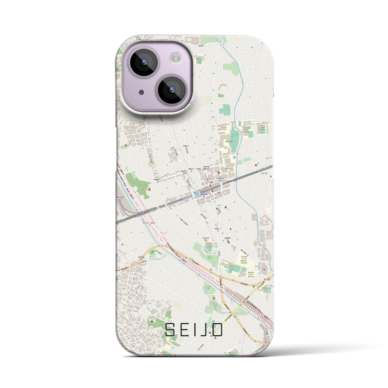 【成城(東京都)】地図柄iPhoneケース(バックカバータイプ)