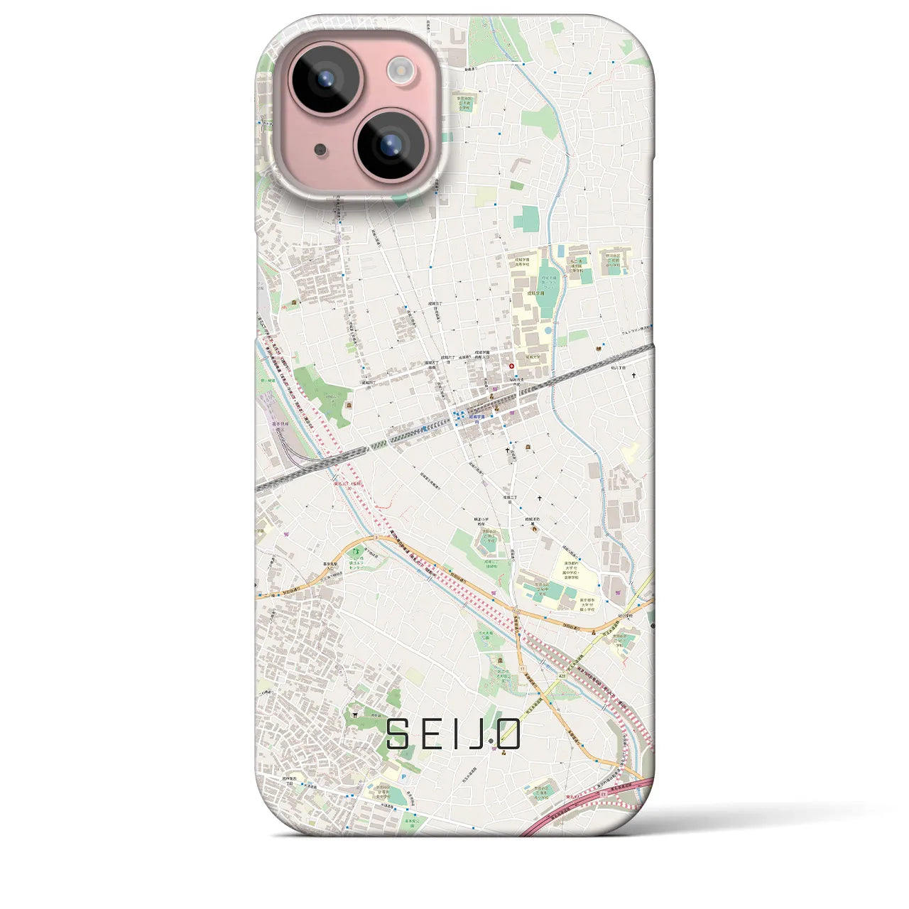 【成城(東京都)】地図柄iPhoneケース(バックカバータイプ)