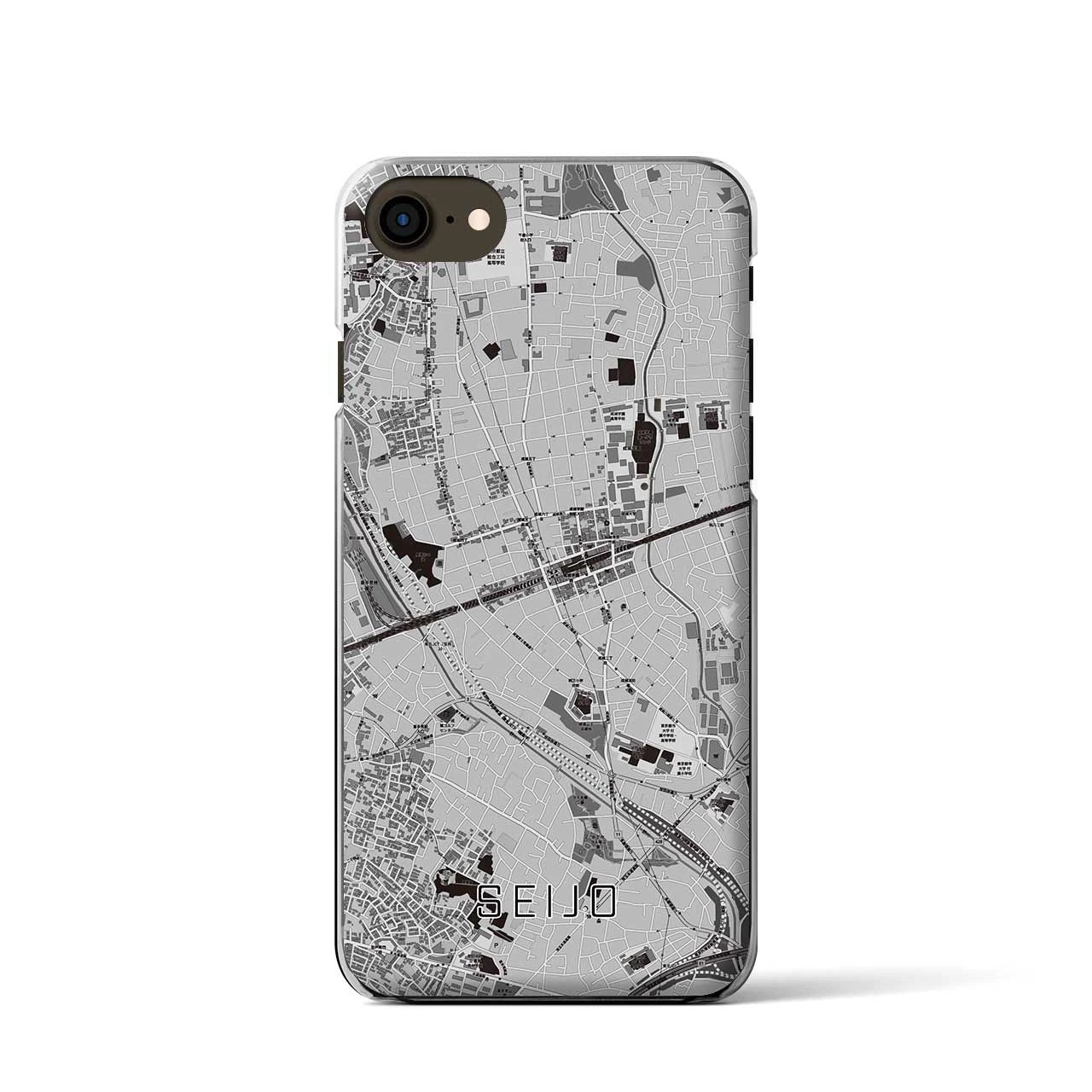 【成城(東京都)】地図柄iPhoneケース(クリアタイプ)