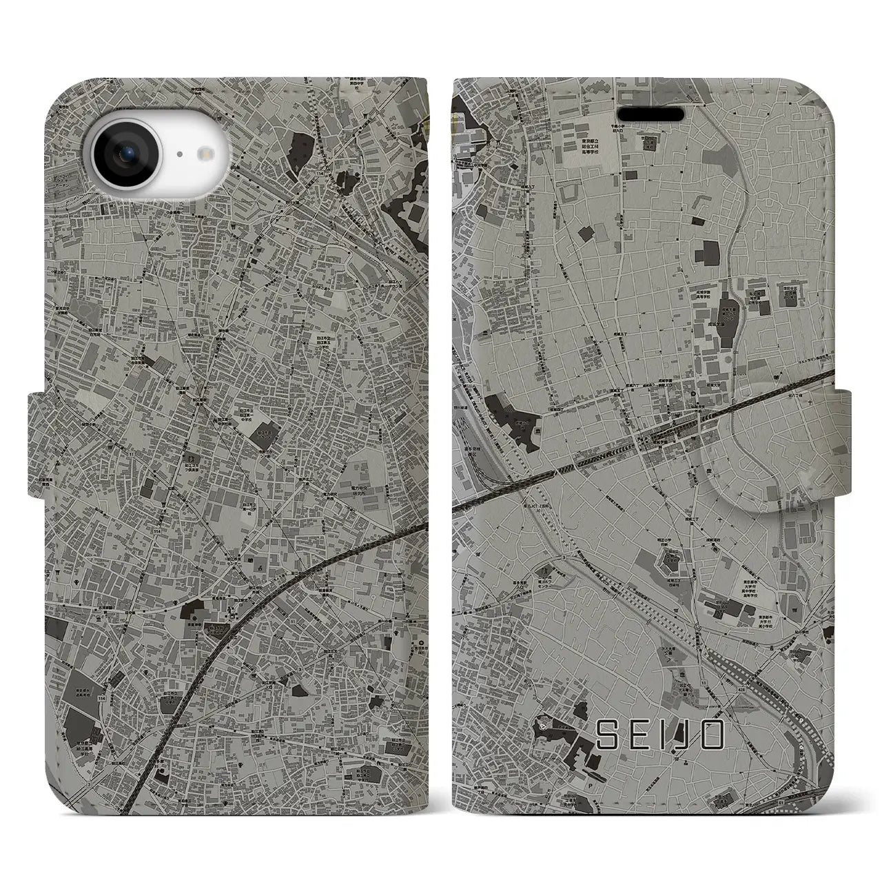 【成城(東京都)】地図柄iPhoneケース(手帳タイプ)