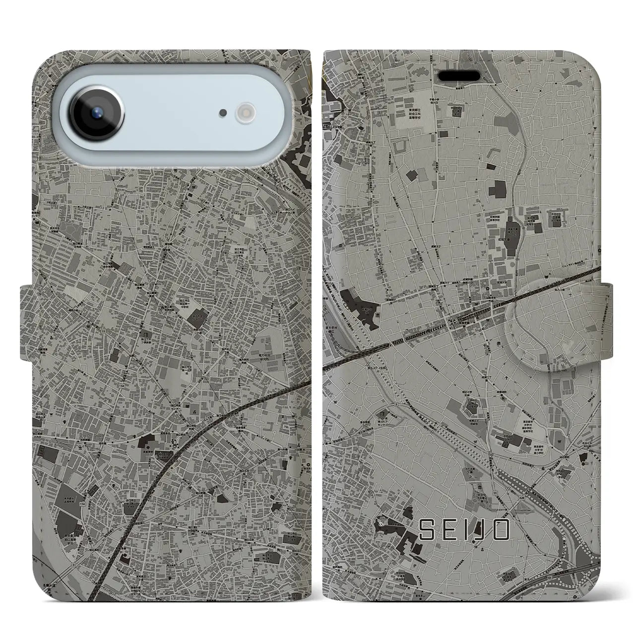 【成城(東京都)】地図柄iPhoneケース(手帳タイプ)