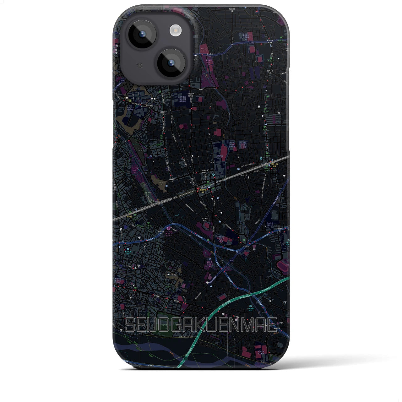 【成城学園前(東京都)】地図柄iPhoneケース(バックカバータイプ)