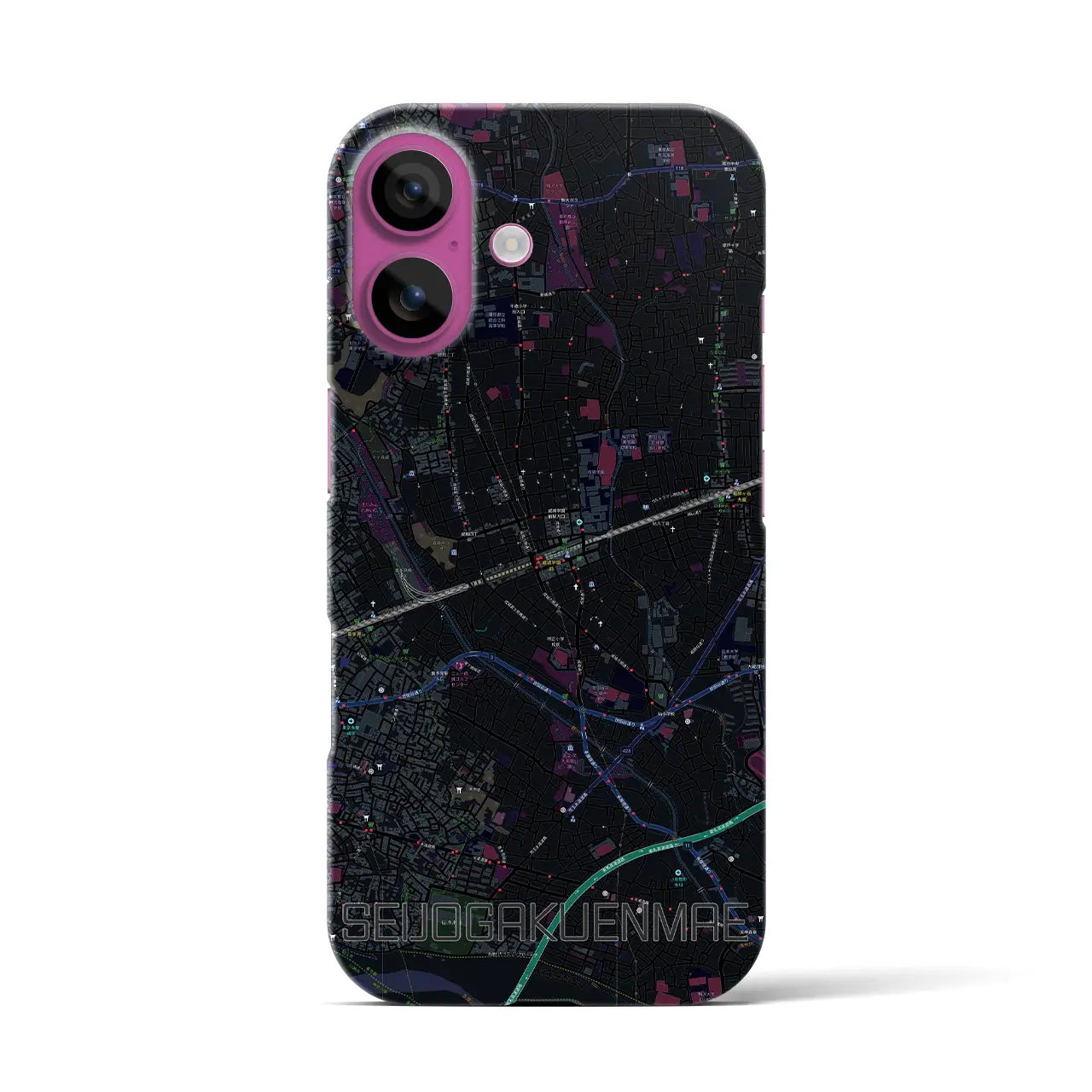 【成城学園前(東京都)】地図柄iPhoneケース(バックカバータイプ)