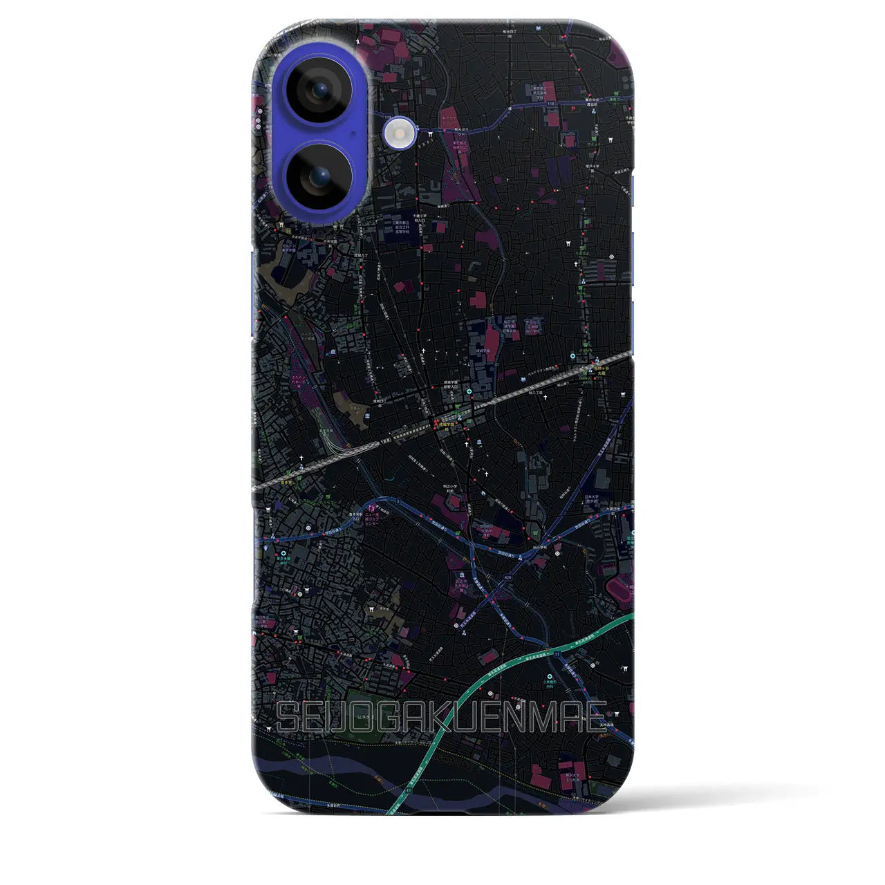 【成城学園前(東京都)】地図柄iPhoneケース(バックカバータイプ)