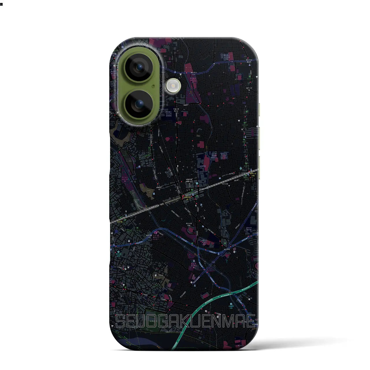 【成城学園前(東京都)】地図柄iPhoneケース(バックカバータイプ)