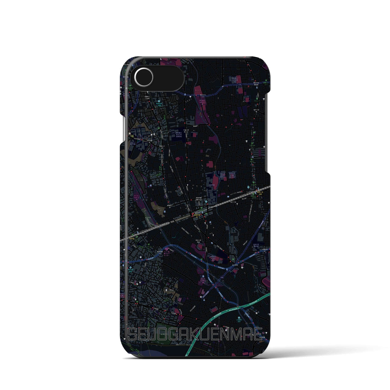 【成城学園前(東京都)】地図柄iPhoneケース(バックカバータイプ)