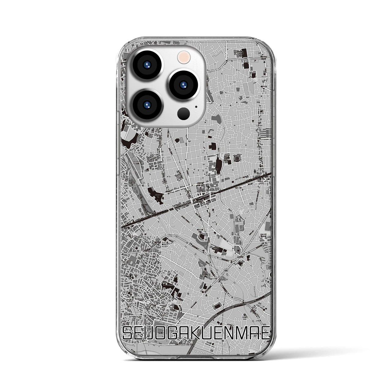 【成城学園前(東京都)】地図柄iPhoneケース(クリアタイプ)