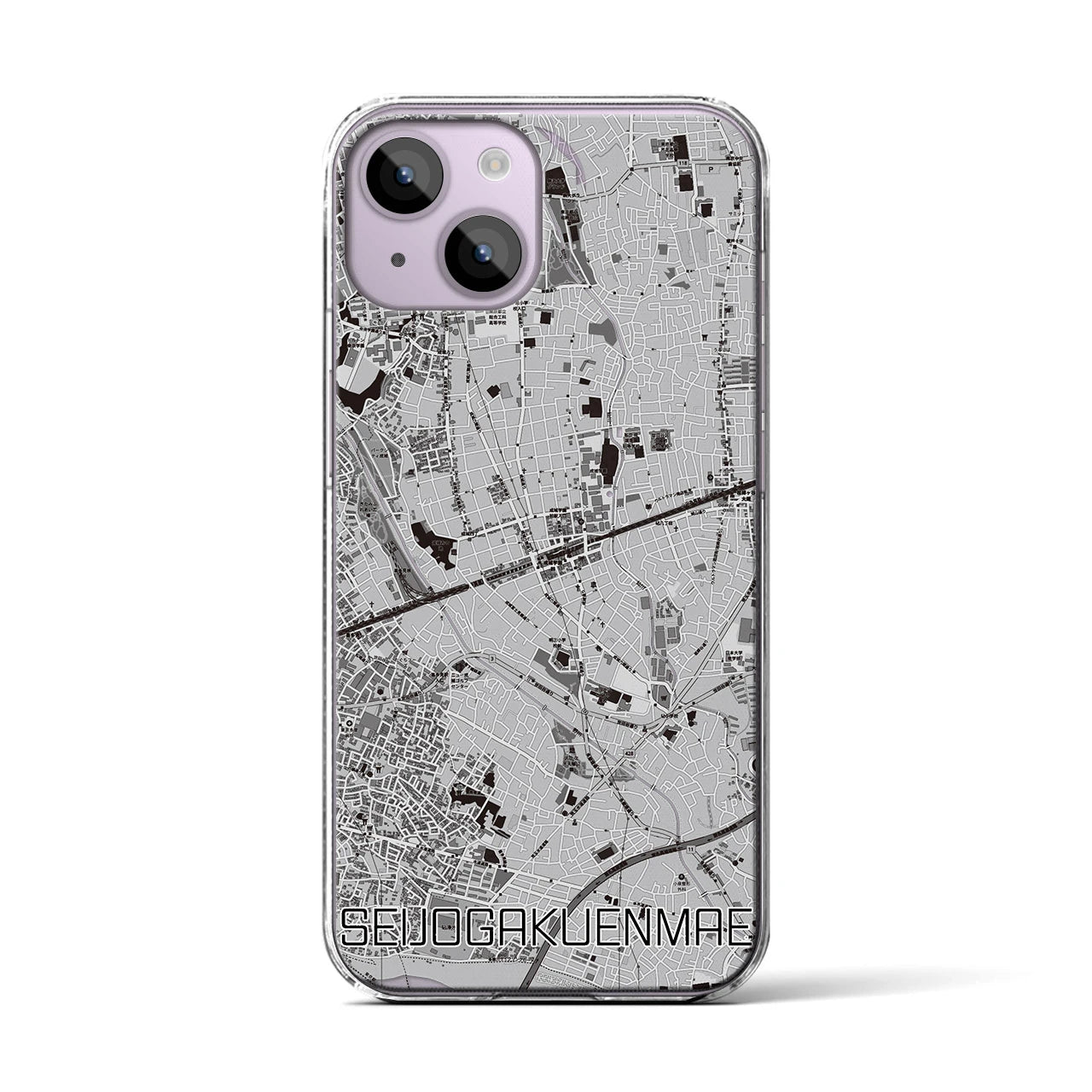 【成城学園前(東京都)】地図柄iPhoneケース(クリアタイプ)