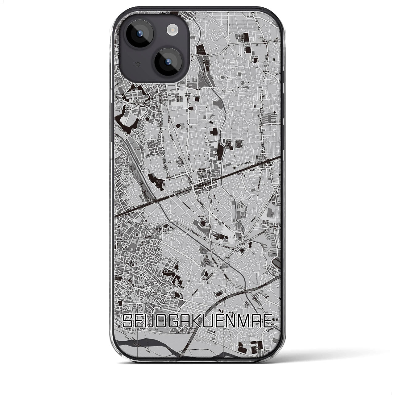 【成城学園前(東京都)】地図柄iPhoneケース(クリアタイプ)