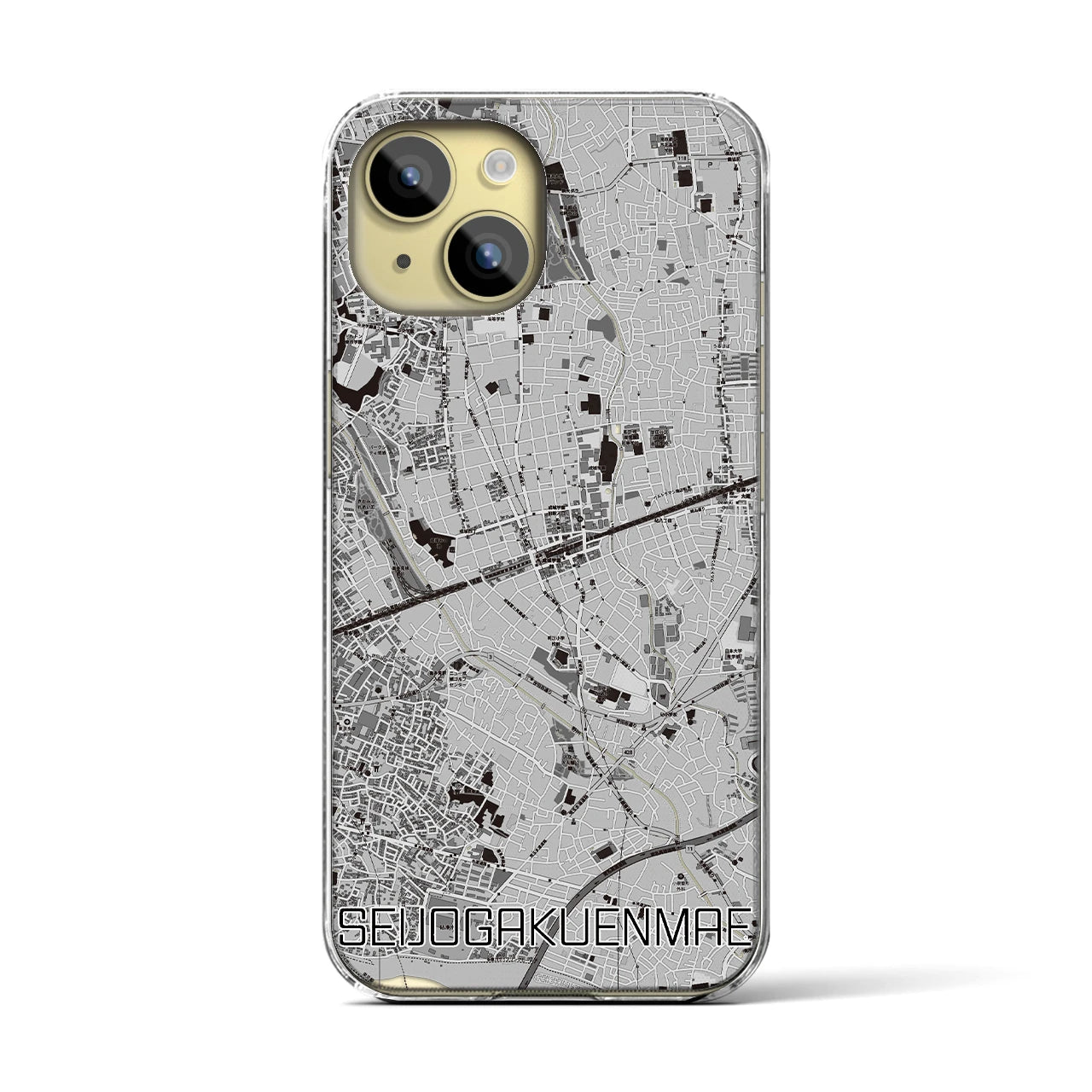 【成城学園前(東京都)】地図柄iPhoneケース(クリアタイプ)