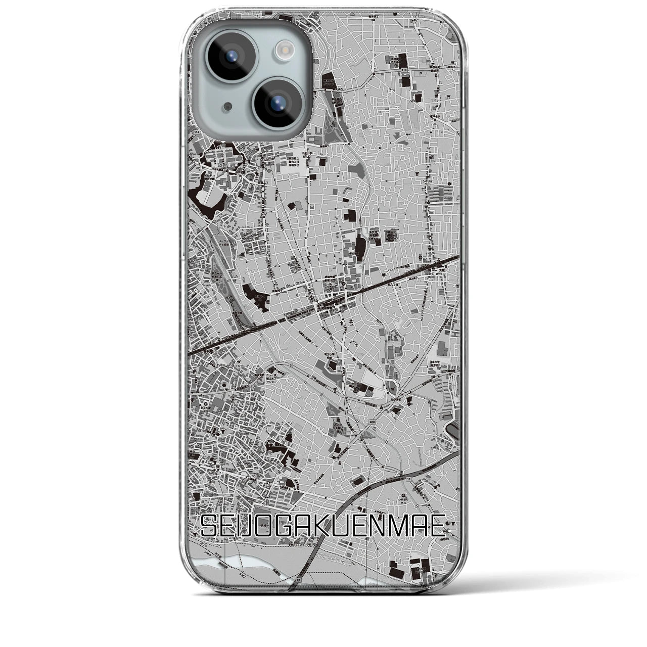 【成城学園前(東京都)】地図柄iPhoneケース(クリアタイプ)