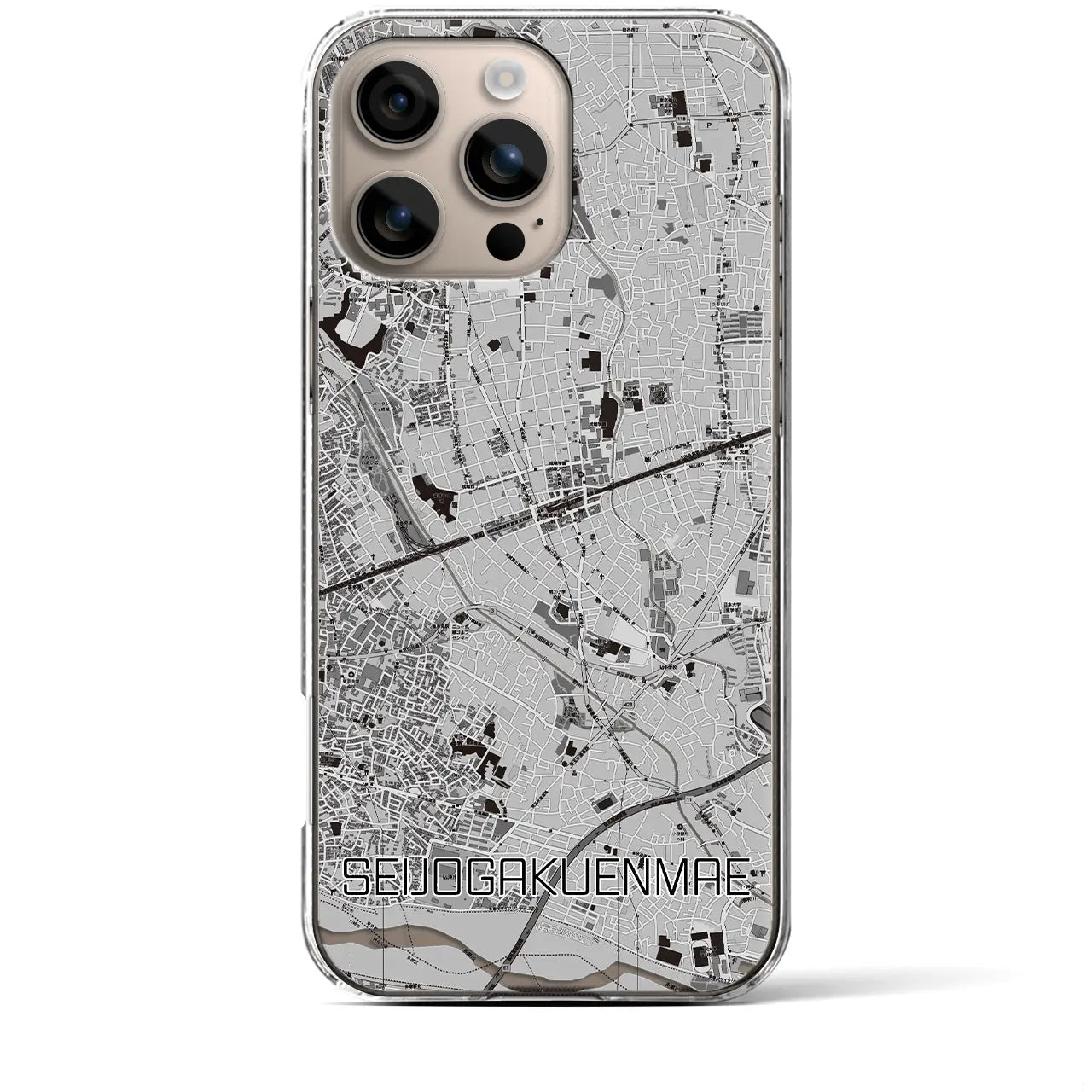 【成城学園前(東京都)】地図柄iPhoneケース(クリアタイプ)