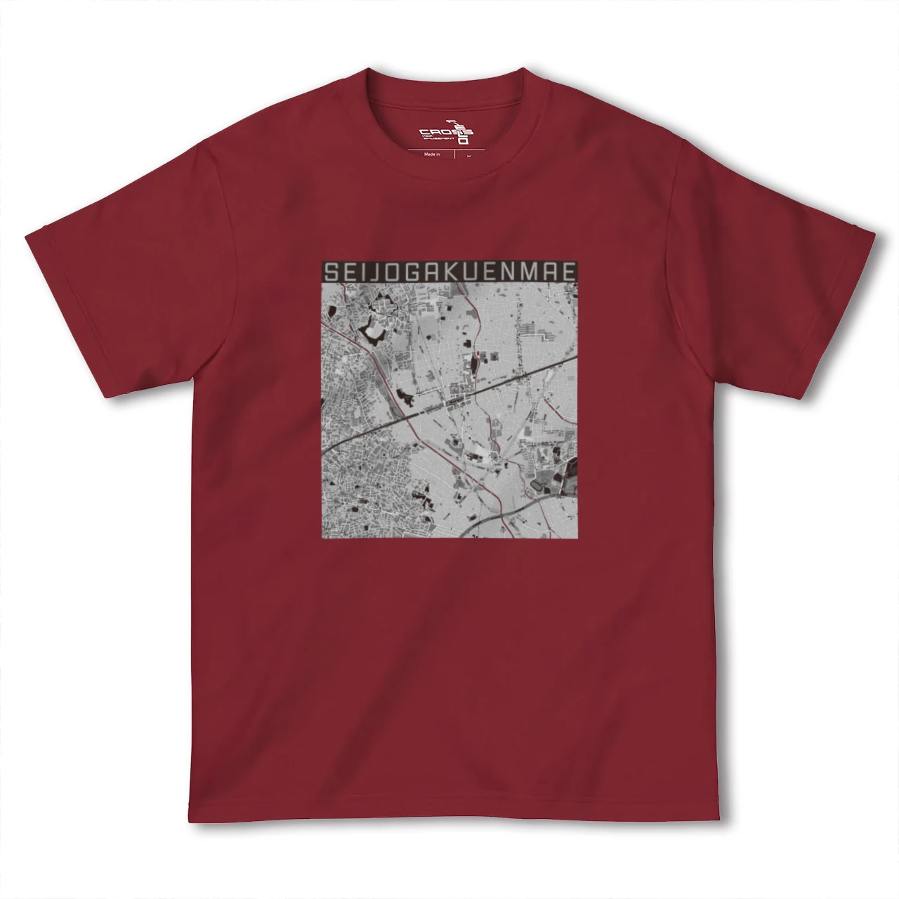 【成城学園前(東京都)】地図柄ヘビーウェイトTシャツ