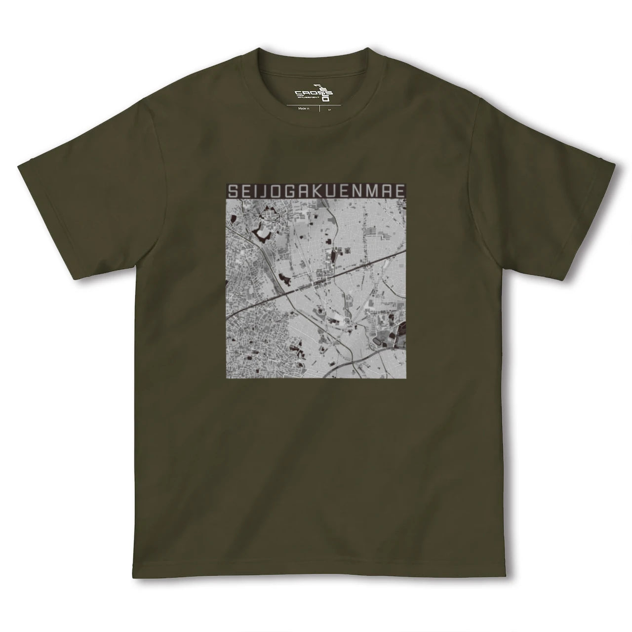 【成城学園前(東京都)】地図柄ヘビーウェイトTシャツ