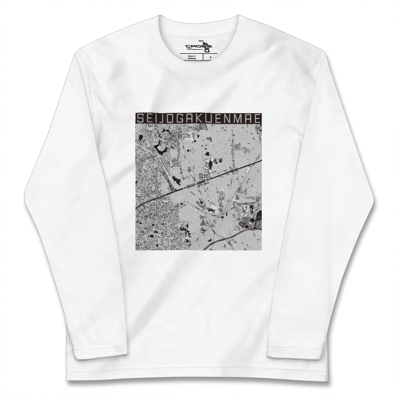 【成城学園前(東京都)】地図柄ロングスリーブTシャツ