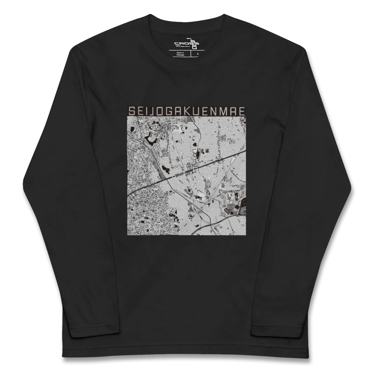【成城学園前(東京都)】地図柄ロングスリーブTシャツ