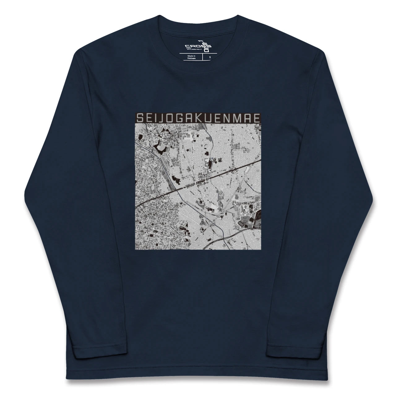 【成城学園前(東京都)】地図柄ロングスリーブTシャツ