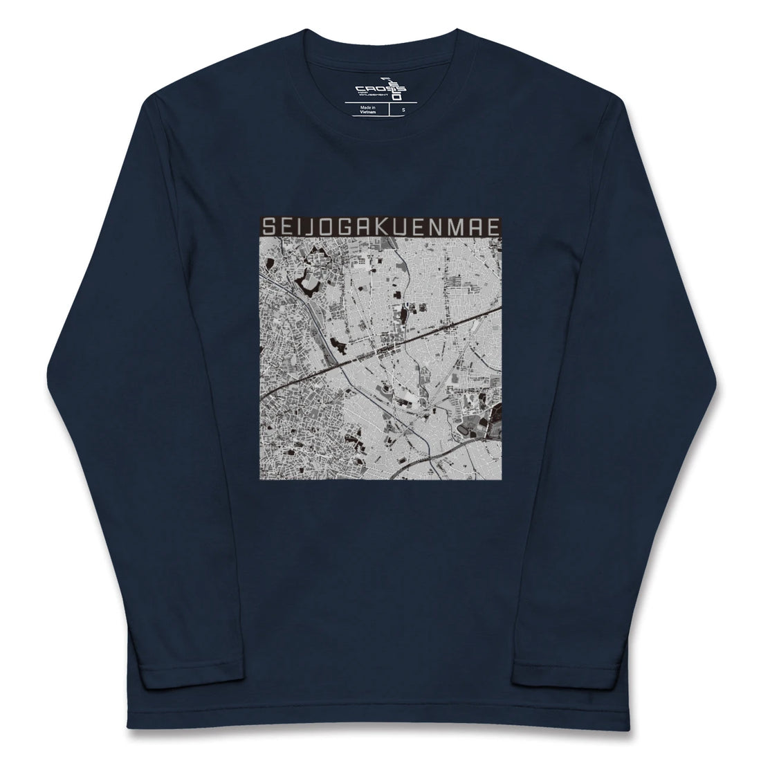 【成城学園前(東京都)】地図柄ロングスリーブTシャツ