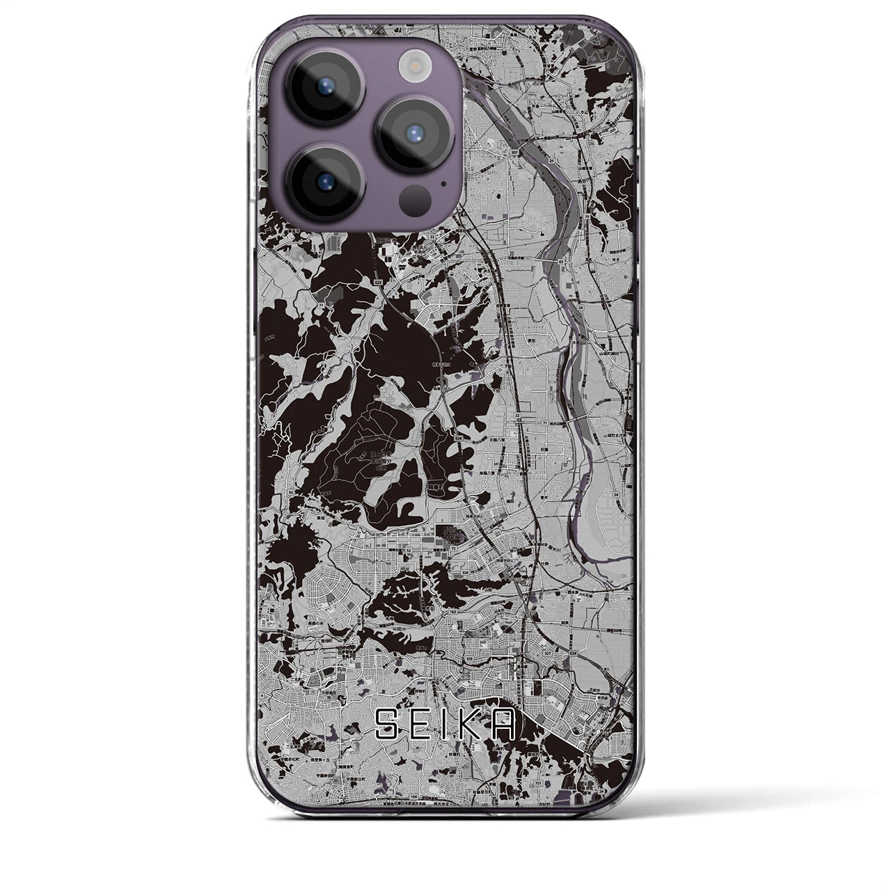 【精華(京都府)】地図柄iPhoneケース(クリアタイプ)